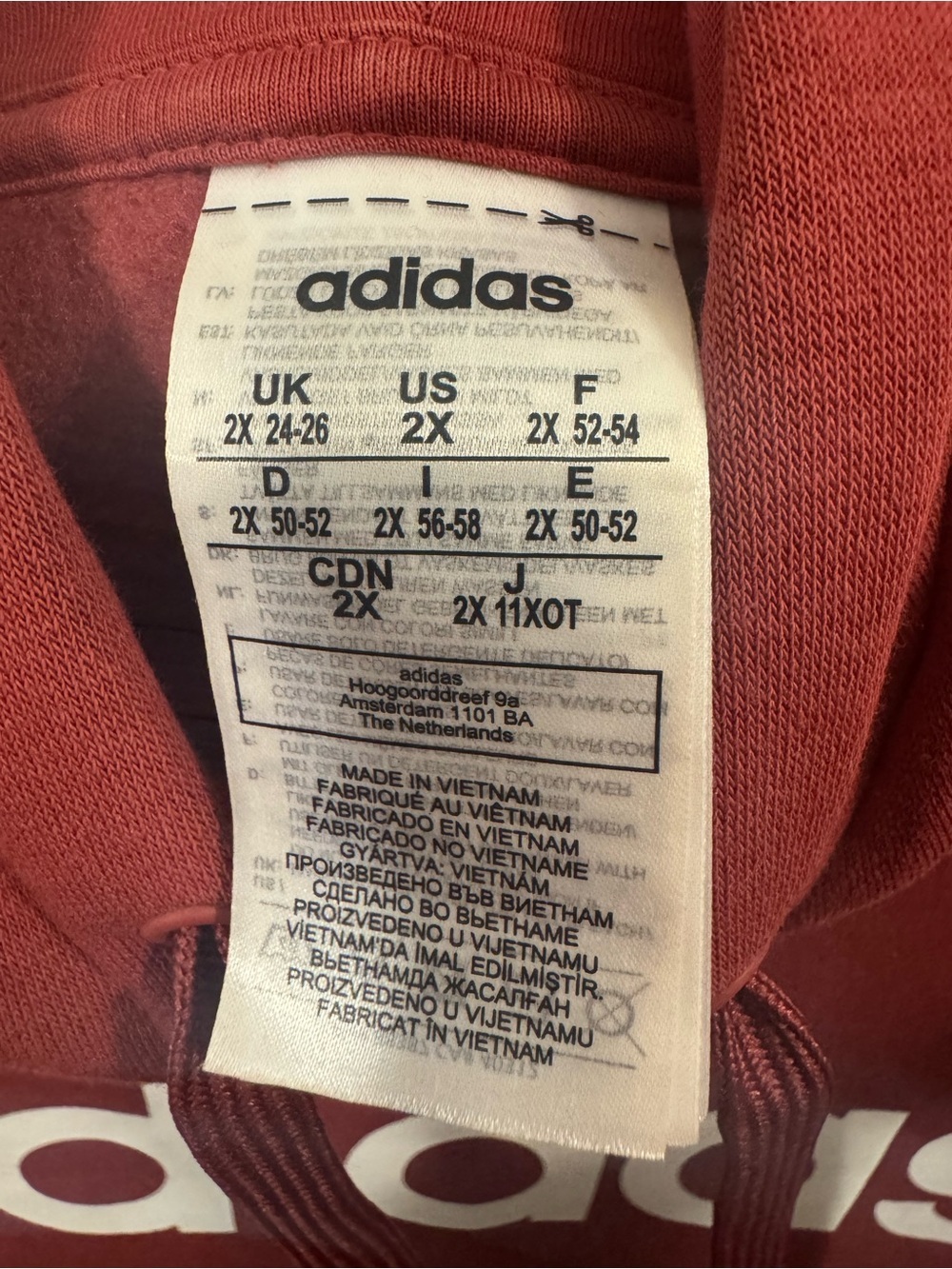Adidas Women's Maroon Pullover Hoodie with White Logo - Picture 8 of 10
